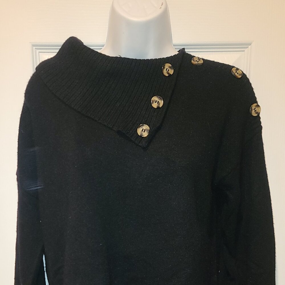 Westbound Black Button Sweater